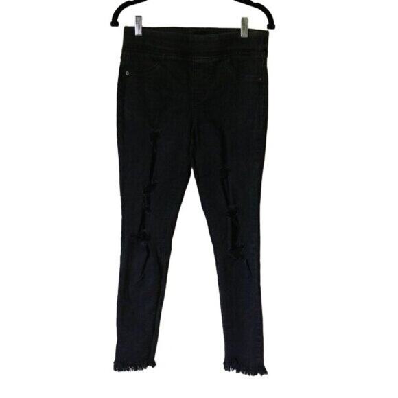 Women's Old Navy Rockstar Pull On Jeans Black Distressed Size 6 - Picture 1 of 5